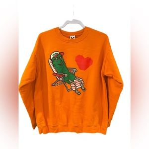 Grillo’s Pickles “Dee and Ricky” Orange Sweatshirt Size XL